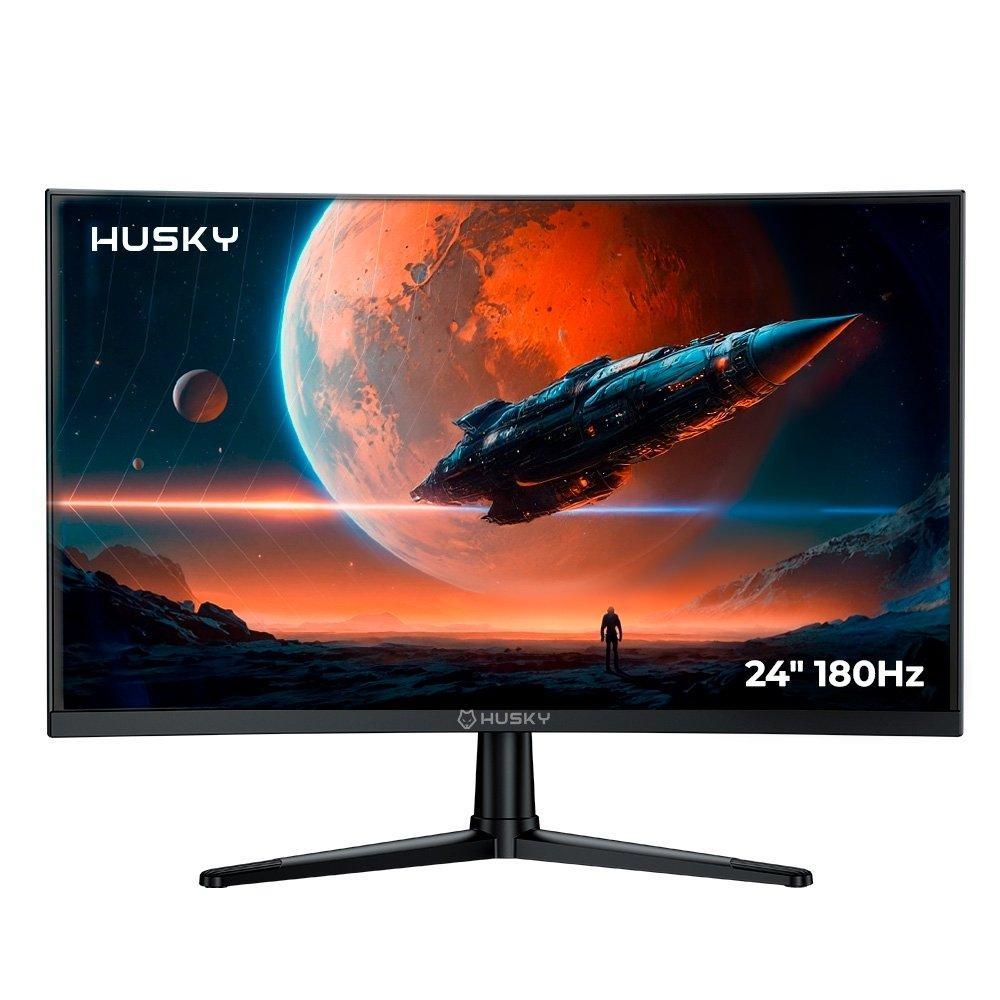 Monitor Gamer Curvo Husky Boreal 24", FHD, 180Hz, 1ms, Adaptive Sync, VA, DisplayPort e HDMI, HDR - HMG00424PT - 1