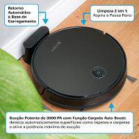Robô Aspirador e Passa Pano KABUM! smart 550 - 3000Pa, Bateria 100min, Bluetooth, Função Carpete, Bivolt, Preto - KSAR550PT - 2