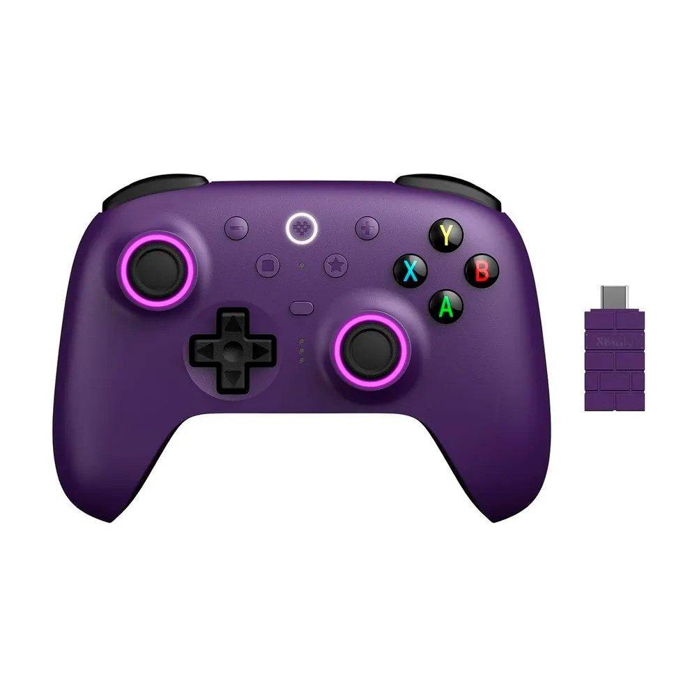 Controle Wireless 8BitDo Ultimate 2, Efeito Hall, 2.4G, com Dock, p/ PC e Android, Roxo - 81HE03 - 1
