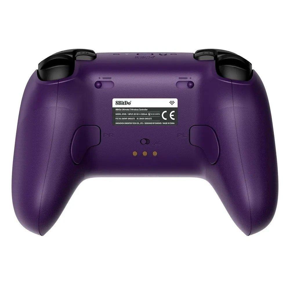 Controle Wireless 8BitDo Ultimate 2, Efeito Hall, 2.4G, com Dock, p/ PC e Android, Roxo - 81HE03 - 2