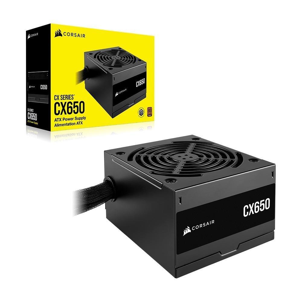 Fonte Corsair CX Series CX650, 650W, 80 Plus Bronze, Com Cabo, Preto - CP-9020278-BR - 1