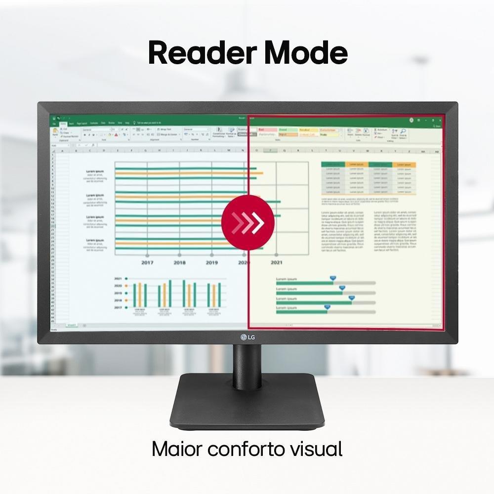 Monitor LG 21,5", FHD, 75Hz, 5ms, VA, HDMI e VGA, FreeSync, Ajuste de Inclinação - 22MP410-B - 7
