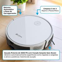 Robô Aspirador e Passa Pano KABUM! smart 550 - 3000Pa, Bateria 100min, Bluetooth, Função Carpete, Bivolt, Branco - KSAR550BR - 2
