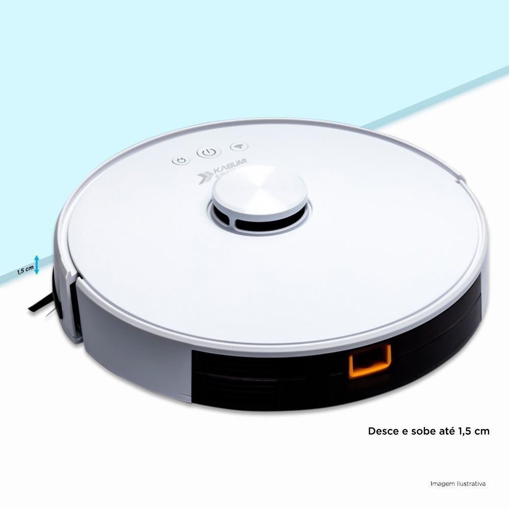 Robô Aspirador e Passa Pano KABUM! smart 700 - 5 Modos de Limpeza, Mapeamento a Laser 3D, Base de Carregamento - Bivolt - Branco - KBSF006 - 5