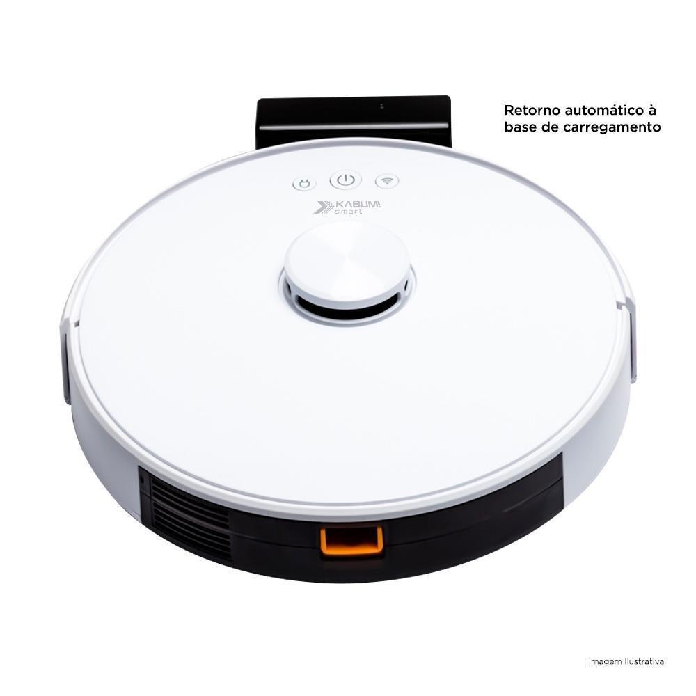 Robô Aspirador e Passa Pano KABUM! smart 700 - 5 Modos de Limpeza, Mapeamento a Laser 3D, Base de Carregamento - Bivolt - Branco - KBSF006 - 6