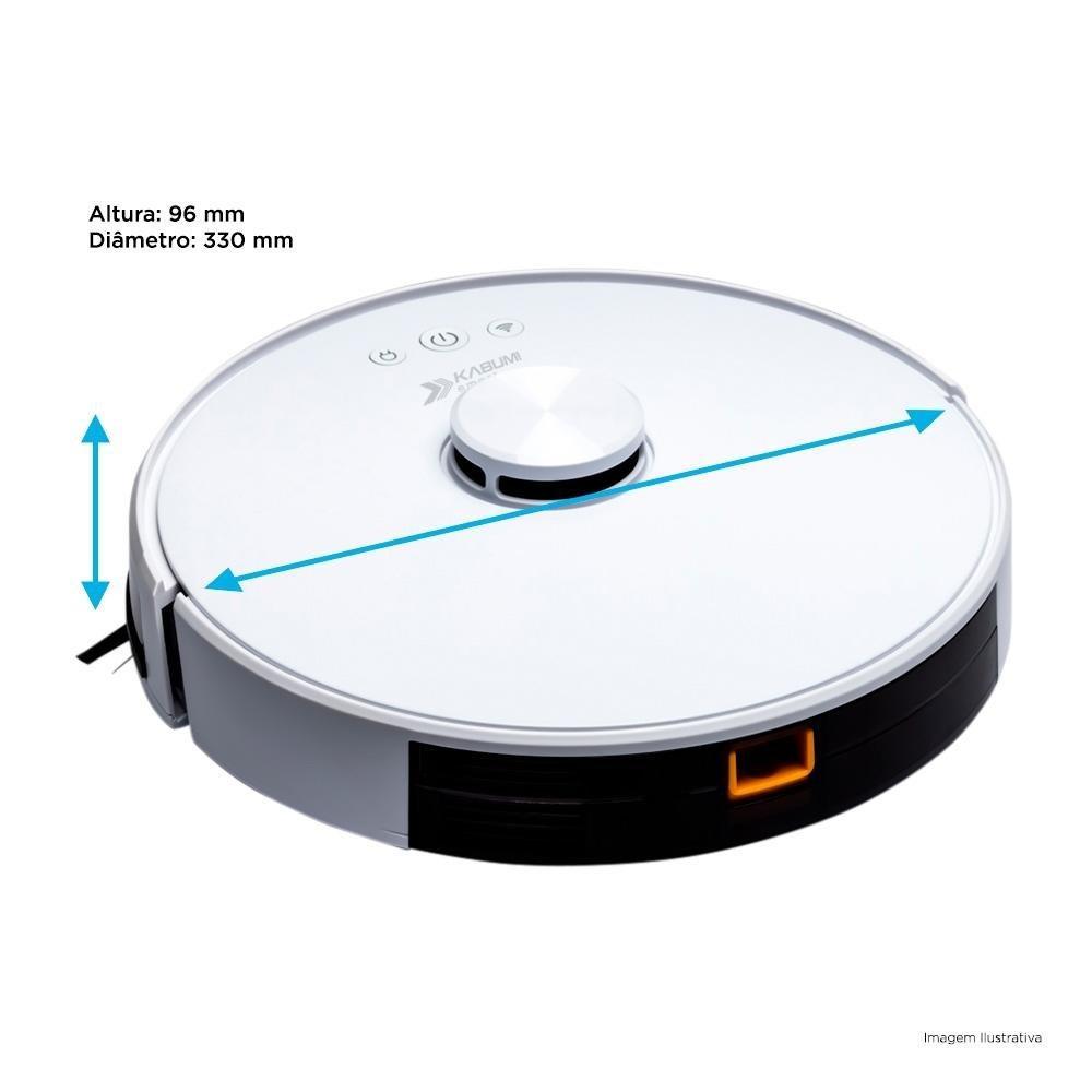 Robô Aspirador e Passa Pano KABUM! smart 700 - 5 Modos de Limpeza, Mapeamento a Laser 3D, Base de Carregamento - Bivolt - Branco - KBSF006 - 7