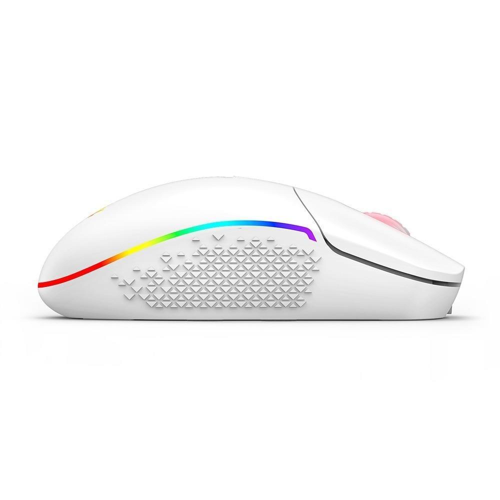 Mouse Gamer Sem Fio Redragon Invader Pro, RGB, 10000 DPI, 9 Botões, Wireless, Branco - M719W-RGB-PRO - 2