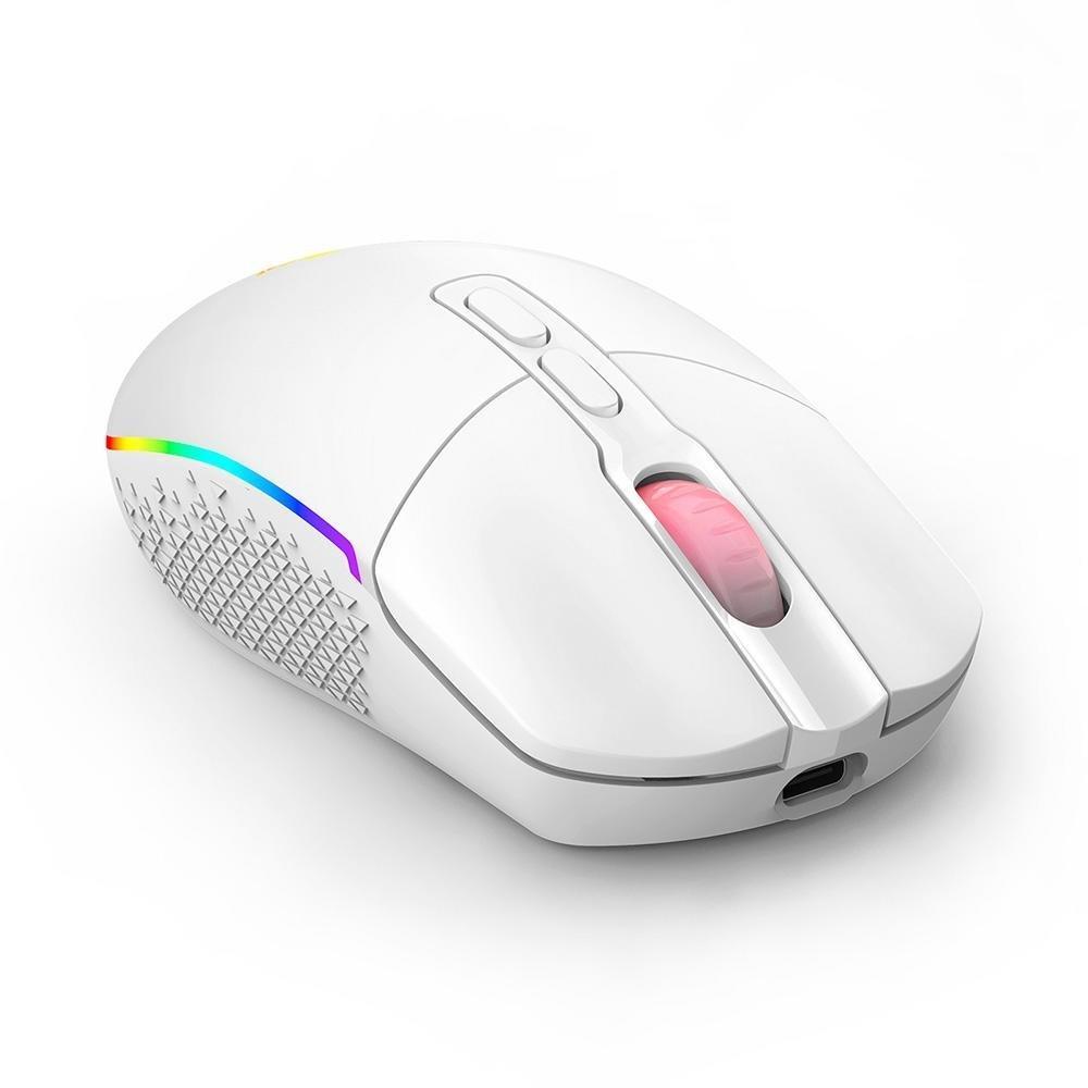 Mouse Gamer Sem Fio Redragon Invader Pro, RGB, 10000 DPI, 9 Botões, Wireless, Branco - M719W-RGB-PRO - 6