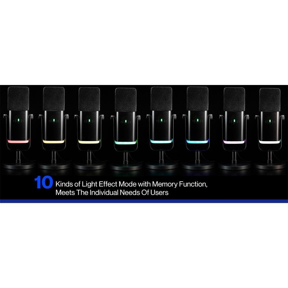 Microfone Dinâmico Gamer Fifine Ampligame, RGB, Cardióide, USB-C, Anti-Ruído, Para Streaming, Preto - AM8 - 10