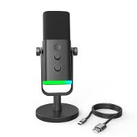 Microfone Dinâmico Gamer Fifine Ampligame, RGB, Cardióide, USB-C, Anti-Ruído, Para Streaming, Preto - AM8 - 5