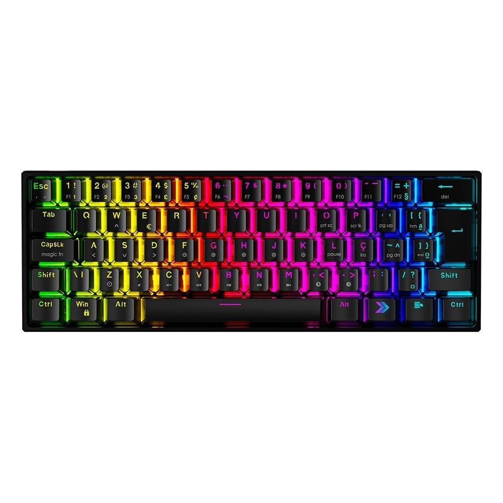 Teclado Mecânico Gamer KBM! GAMING TG600, Preto, 60% e ABNT2, RGB, Switch Gateron Blue - KGTG600PTAZ - 1