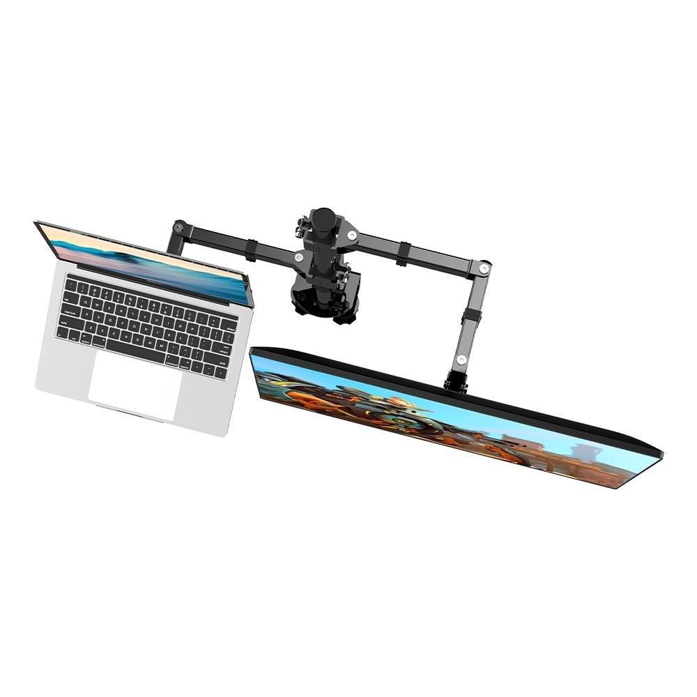 Suporte Duplo para Monitor e Notebook KABUM! essentials + KBM! GAMING, Articulado, Monitores de 13 a 32 polegadas - KESME120PT - 3