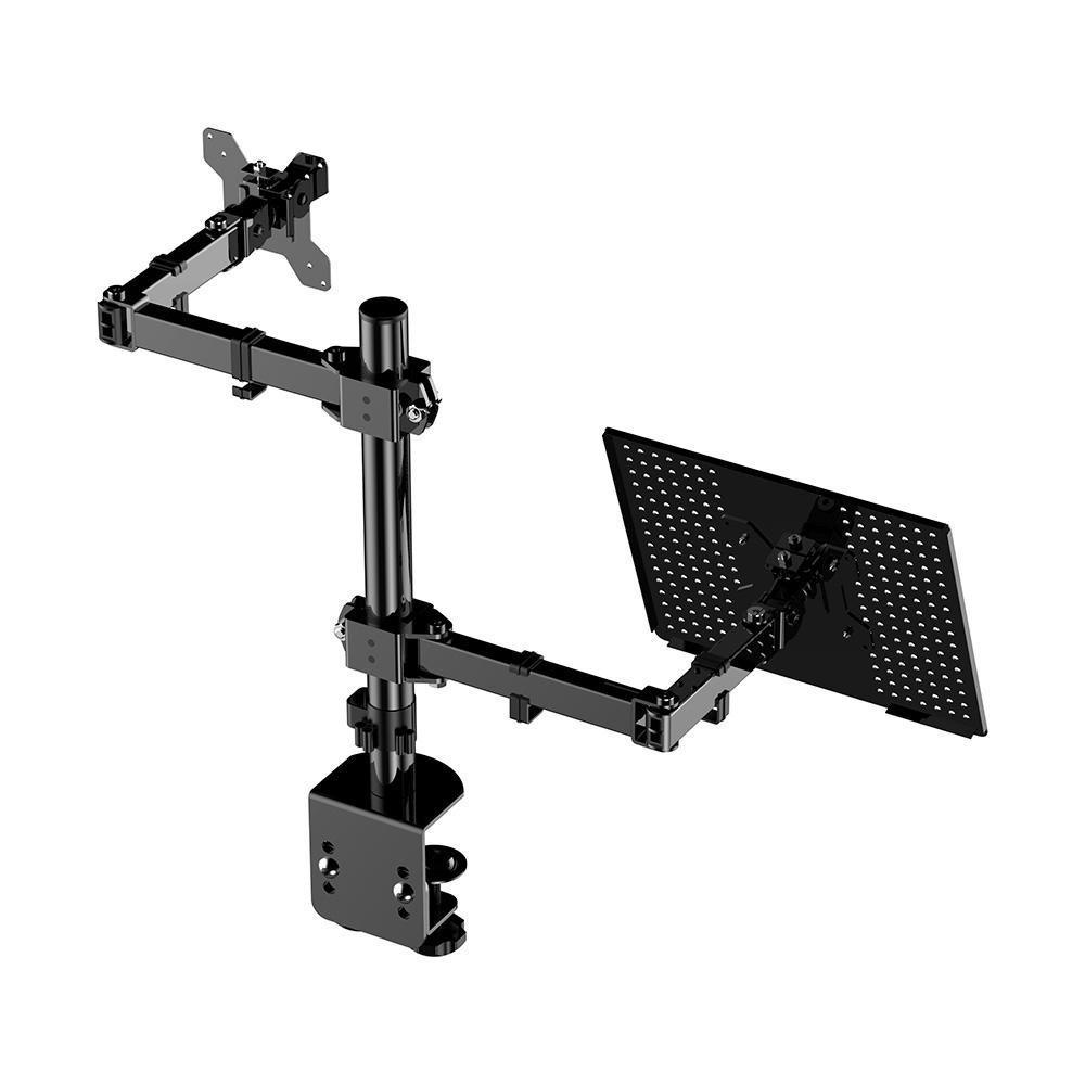 Suporte Duplo para Monitor e Notebook KABUM! essentials + KBM! GAMING, Articulado, Monitores de 13 a 32 polegadas - KESME120PT - 4