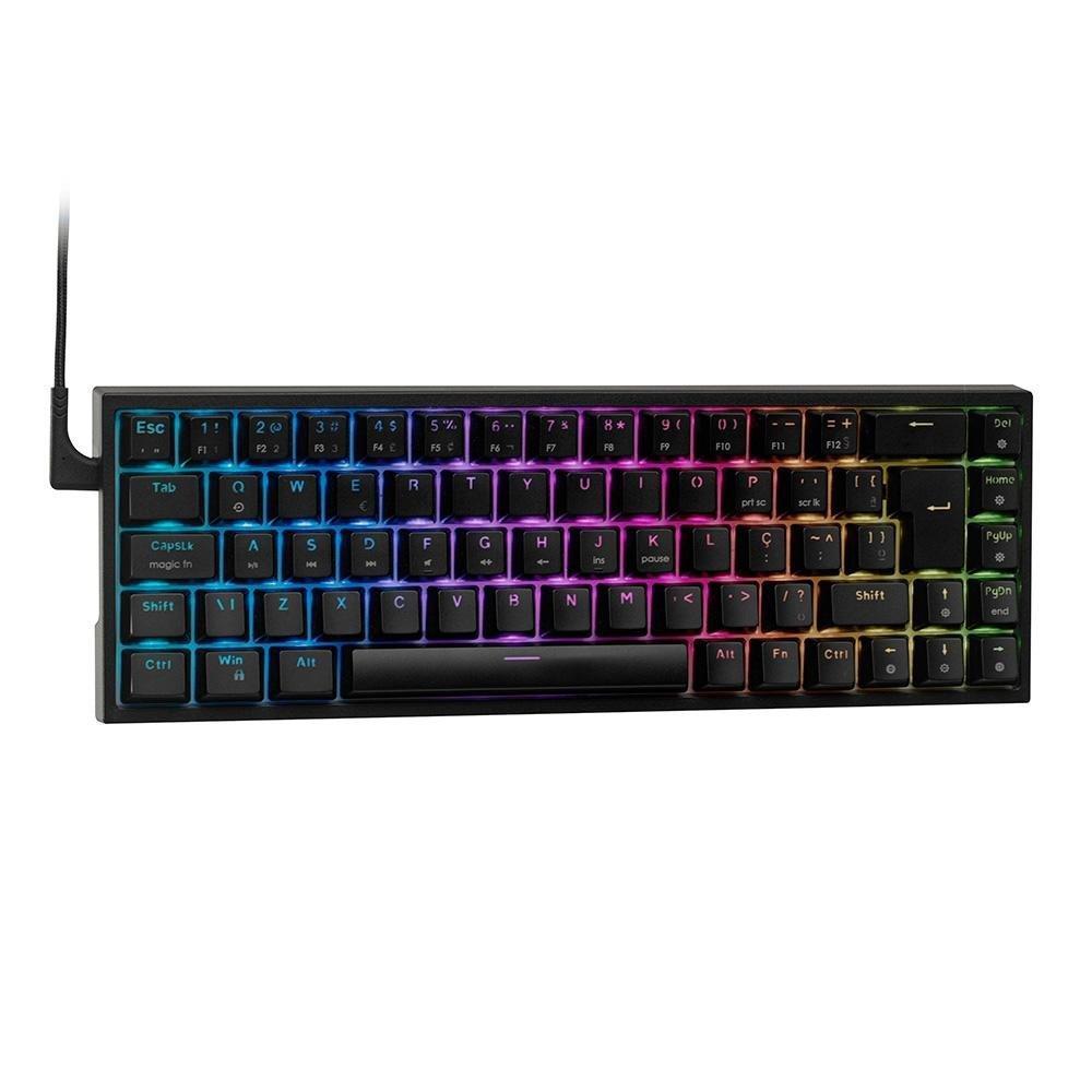 Teclado Mecânico Gamer KBM! GAMING TG700, Preto, 65% e ABNT2, RGB, Switch Gateron Red - KGTG700PTVR - 1