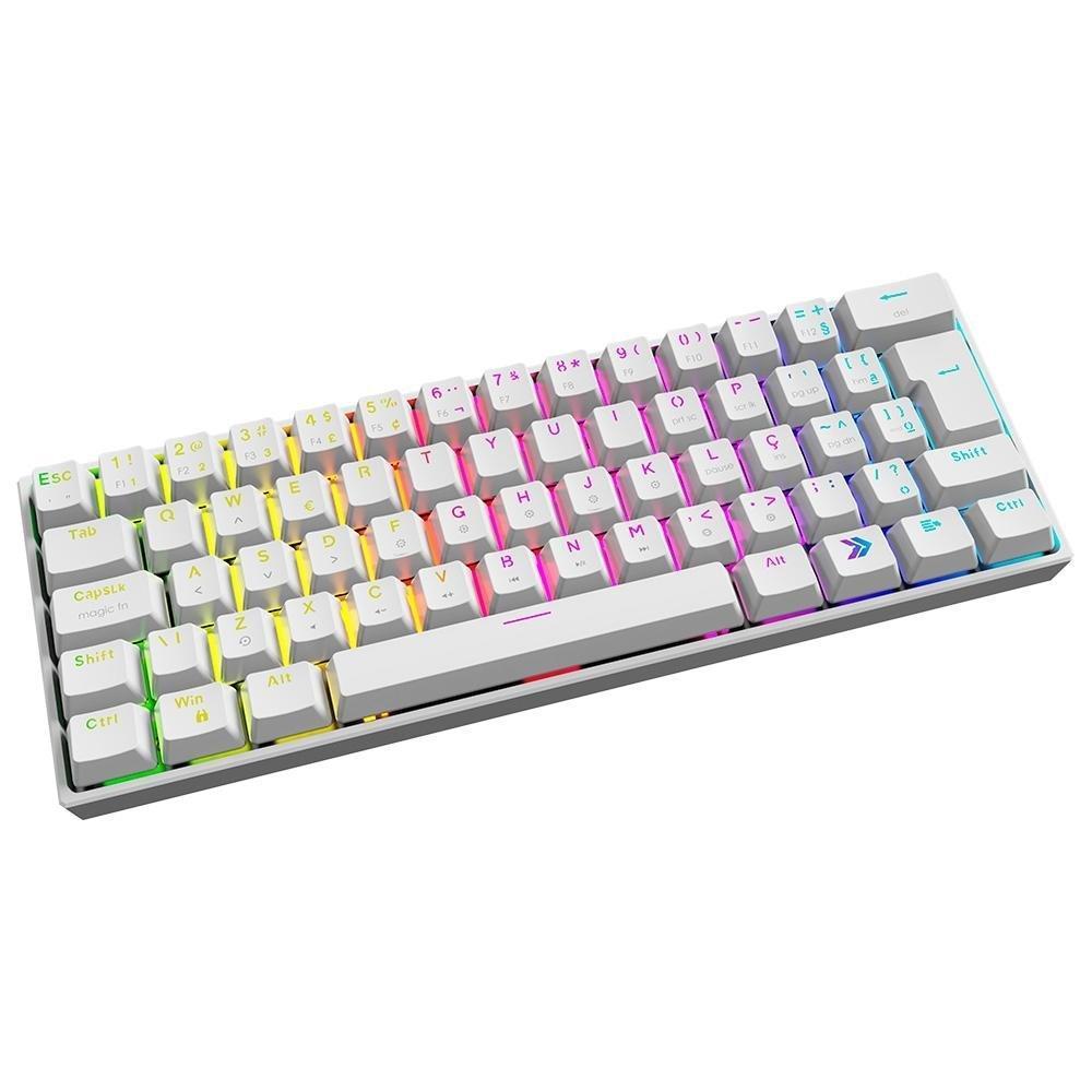 Teclado Mecânico Gamer KBM! GAMING TG600, Branco, 60% e ABNT2, RGB, Switch Gateron Blue - KGTG600BRAZ - 2