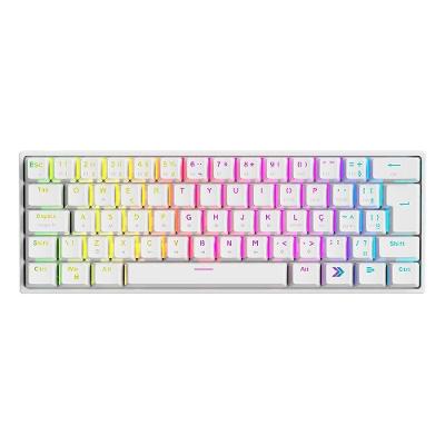 Teclado Mecânico Gamer KBM! GAMING TG600, Branco, 60% e ABNT2, RGB, Switch Gateron Blue - KGTG600BRAZ