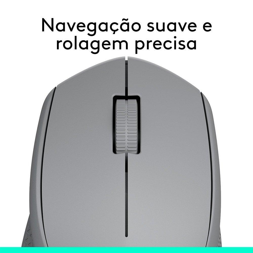 Mouse sem fio Logitech M280 com Conexão USB e Pilha Inclusa, Cinza - 910-004285 - 8