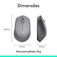 Mouse sem fio Logitech M280 com Conexão USB e Pilha Inclusa, Cinza - 910-004285 - 5