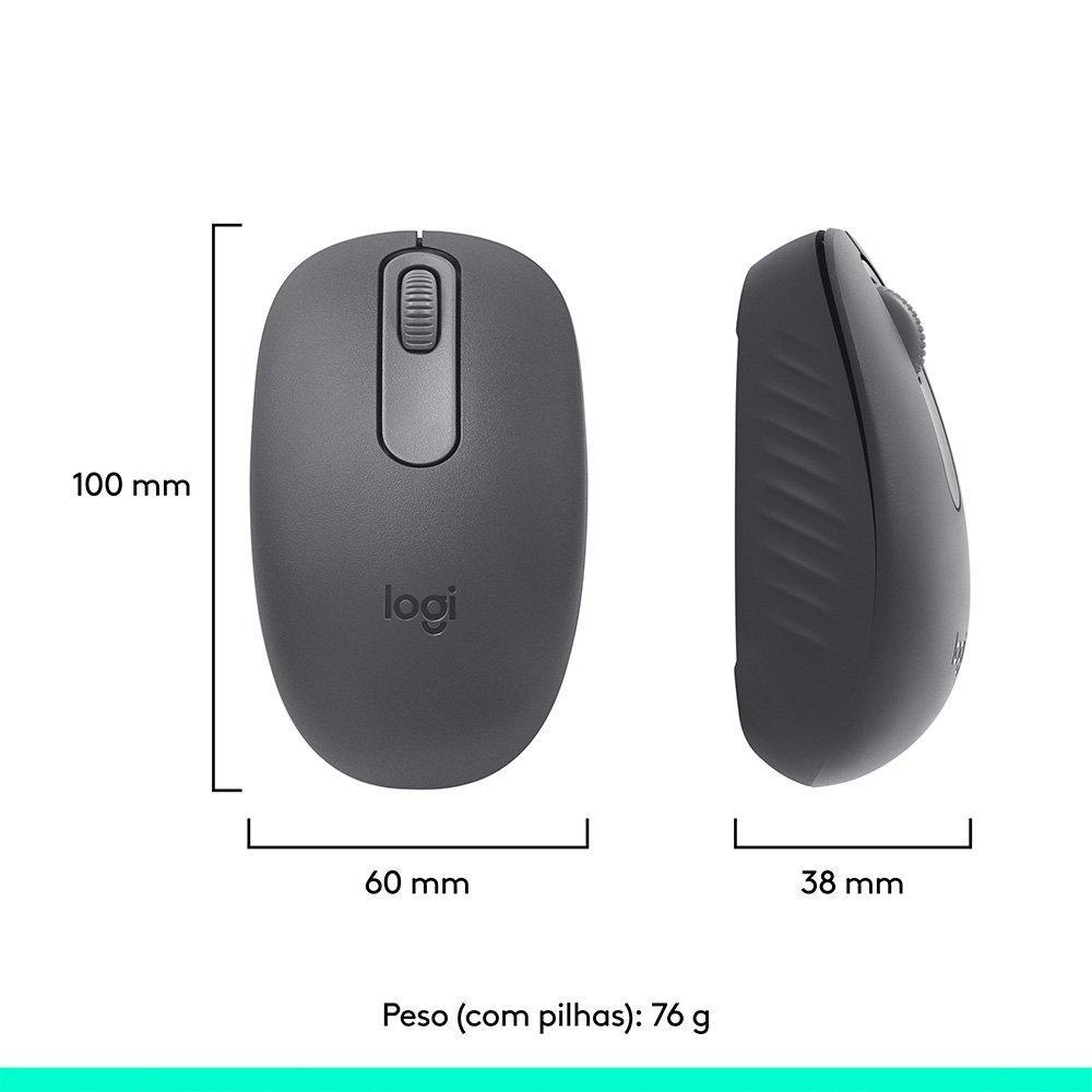 Mouse Sem Fio Logitech M196, Ambidestro Compacto, Bluetooth, Compatível com PC e Mac, Grafite - 910-007456 - 6