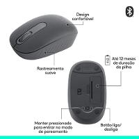 Mouse Sem Fio Logitech M196, Ambidestro Compacto, Bluetooth, Compatível com PC e Mac, Grafite - 910-007456 - 7