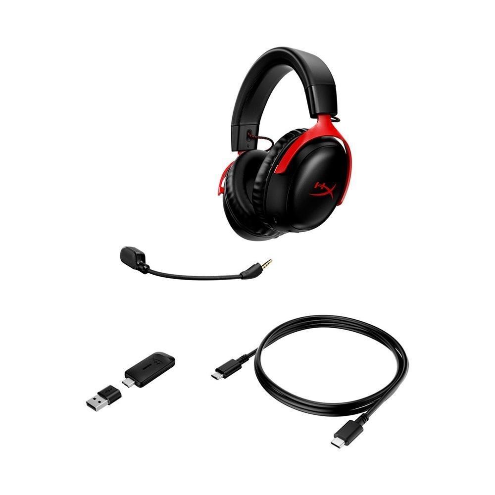 Headset Gamer Sem Fio HyperX Cloud III, Drivers 53mm, Wireless, Multi Plataforma, Preto e Vermelho - 77Z46AA - 2