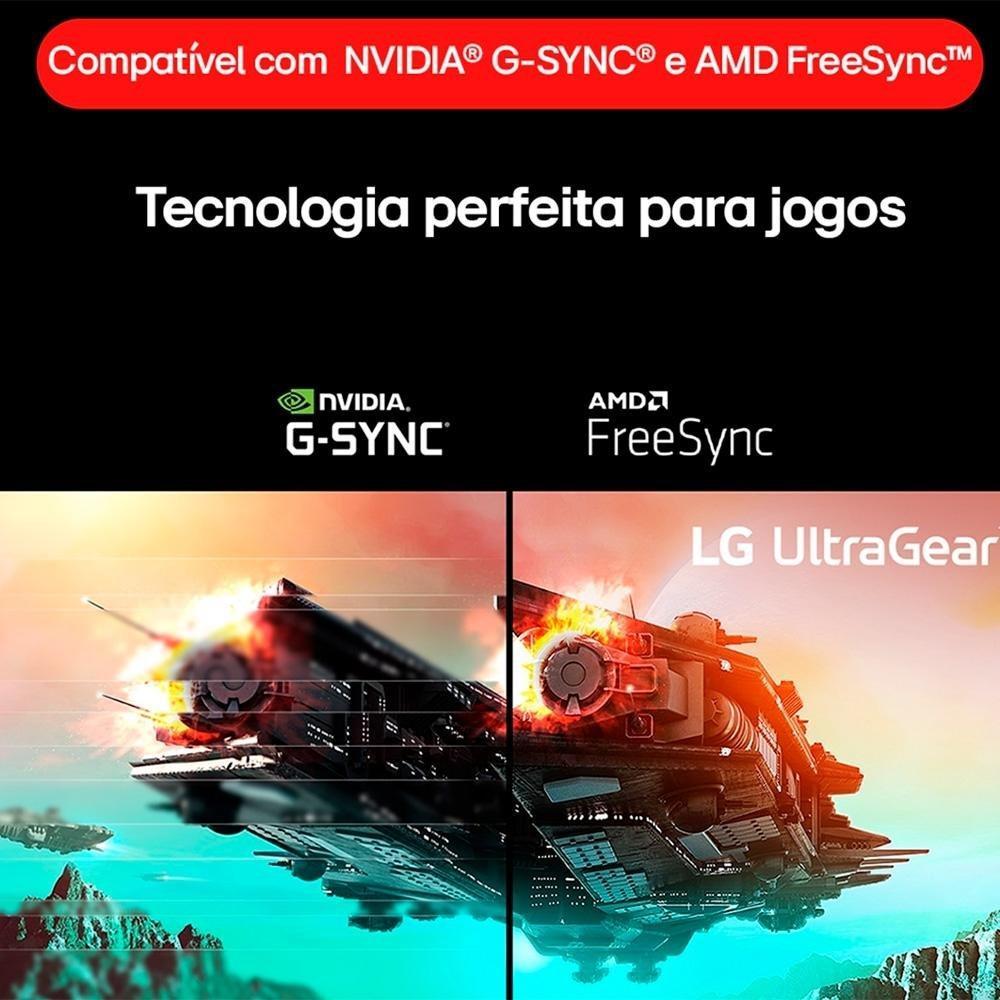 Monitor Gamer LG UltraGear 24", FHD, 180Hz, 1ms, IPS, DP e HDMI, HDR10, FreeSync, G-Sync - 24GS60F-B - 5