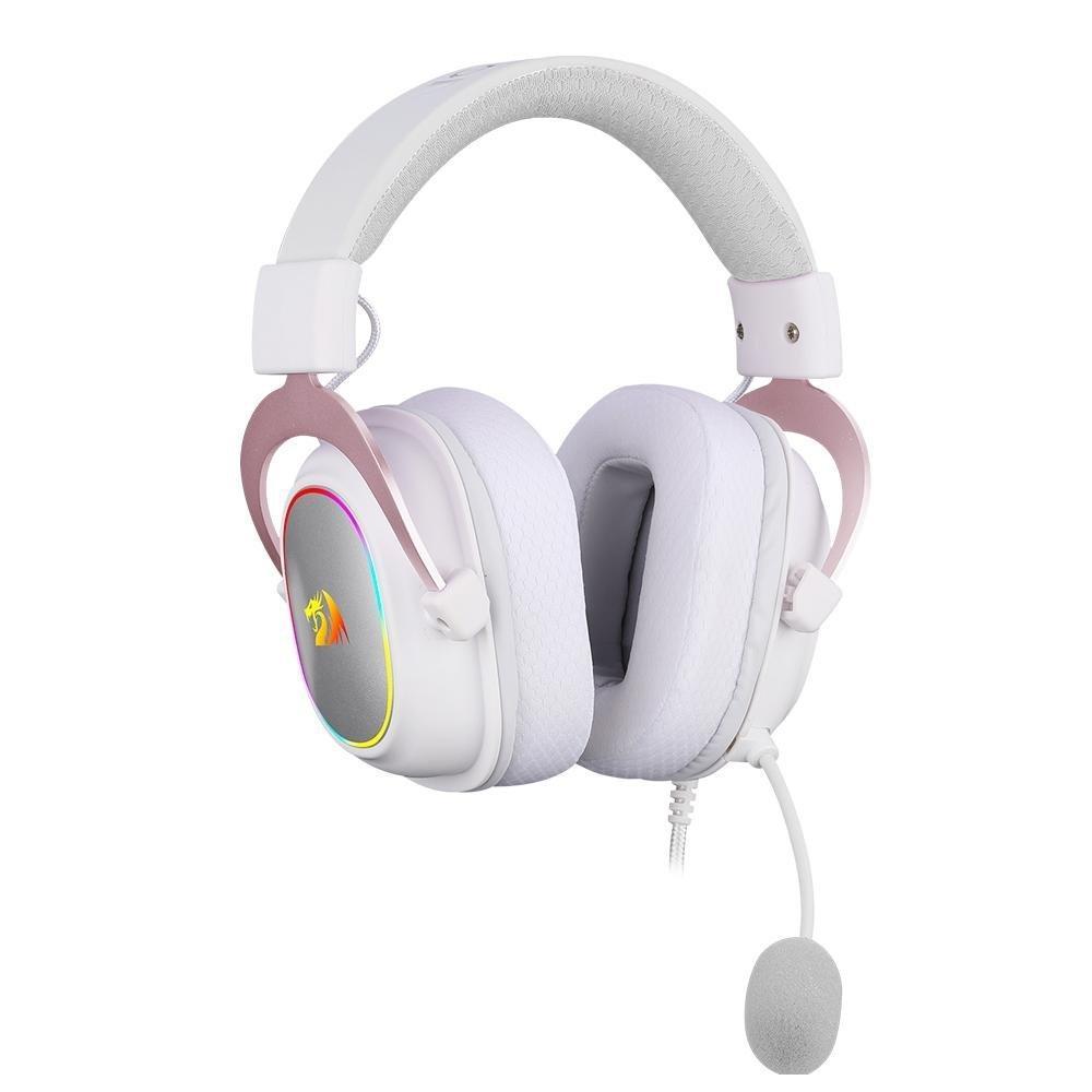 Headset Gamer Redragon Zeus X RGB, Surround 7.1, Driver de 53mm, USB, Microfone com Redução de Ruído, Branco com Rosê - H510WR-RGB - 5