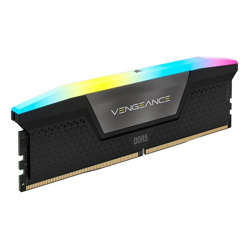 Memória RAM Corsair Vengeance RGB, 32GB (2x16GB), 5200MHz, DDR5, CL40, Preto - CMH32GX5M2B5200C40 - 2