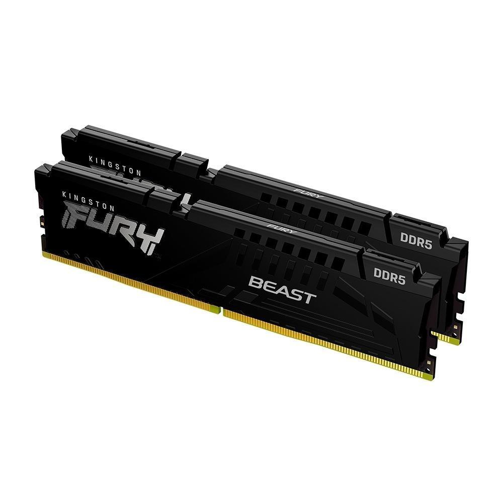 Memória RAM Kingston Fury Beast Expo, 32GB (2X16GB), 6000MT/s, DDR5, DIMM, CL30, Preto - KF560C30BBEK2-32 - 1