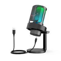 Microfone de Mesa Fifine A8 Ampligame, com Suporte, Condensador, RGB, USB, para Streaming, PC, PS4 e PS5, Preto - A8 - 2