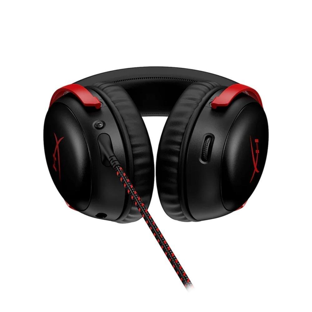 Headset Gamer HyperX Cloud III, DTS, Drivers 53mm, USB, PC, PS5, PS4, XBOX Series X/S, Xbox One, Nintendo Switch, Mobile, Preto e Vermelho - 727A9AA - 3