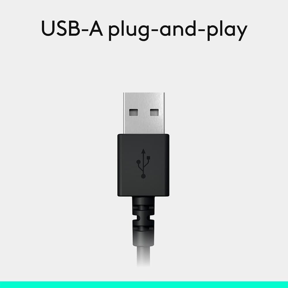 Headset com fio USB Logitech H390 com Almofadas, Controles de Áudio Integrado e Microfone com Redução de Ruído - 981-000014 - 8