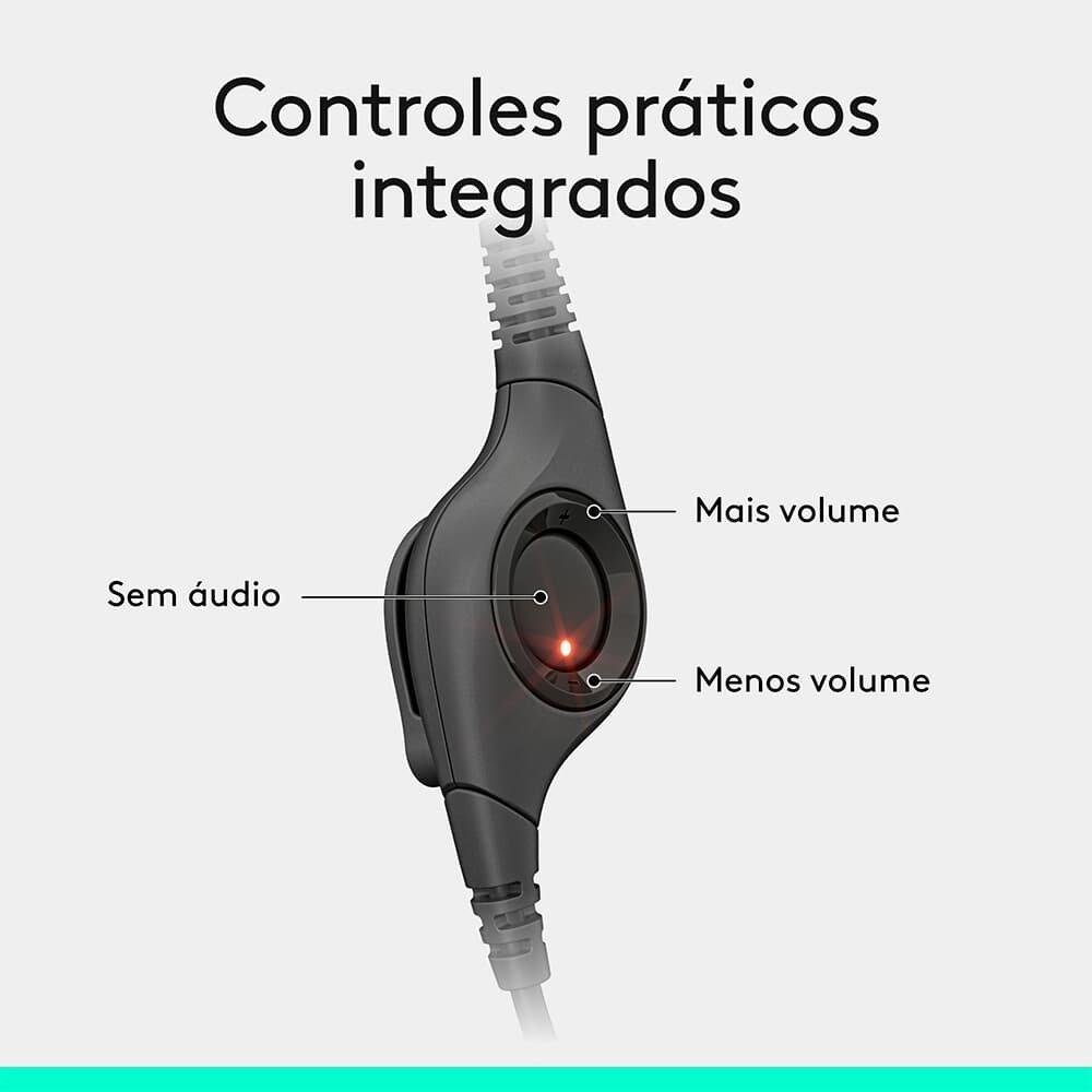 Headset com fio USB Logitech H390 com Almofadas, Controles de Áudio Integrado e Microfone com Redução de Ruído - 981-000014 - 9