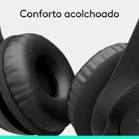 Headset com fio USB Logitech H390 com Almofadas, Controles de Áudio Integrado e Microfone com Redução de Ruído - 981-000014