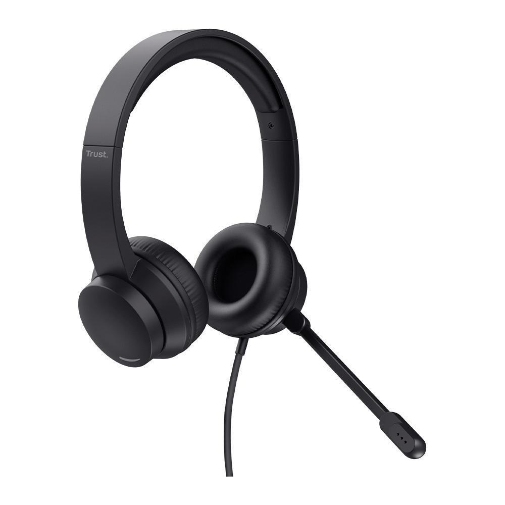 Headset Trust HS-201, Almofadas Macias, Design Leve, Para PC, Conexão USB, Preto - 25373 - 7