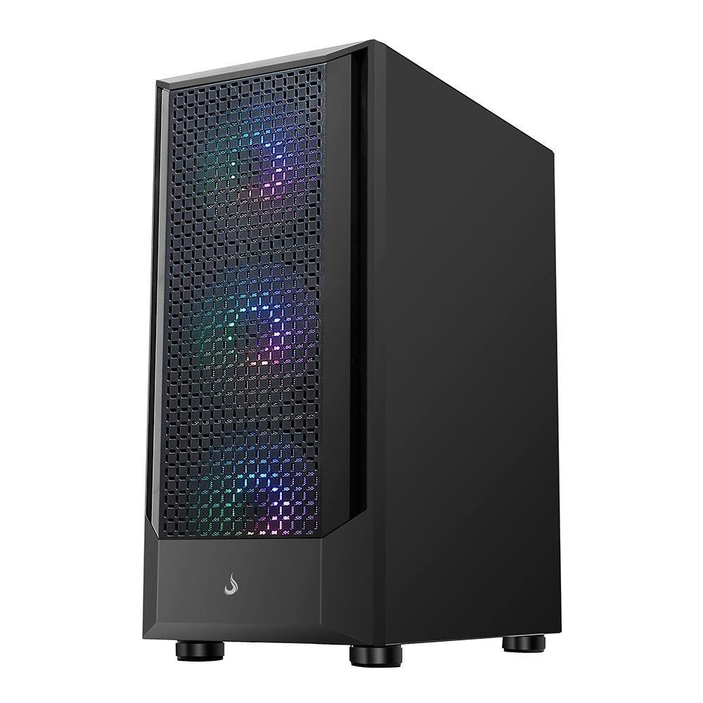 Gabinete Gamer Rise Mode Wave Black, Mid Tower, Lateral em Vidro Fumê, ARGB, ATX, 3 Cooler Fan ARGB, Preto - RM-WA-FB-ARGB - 4