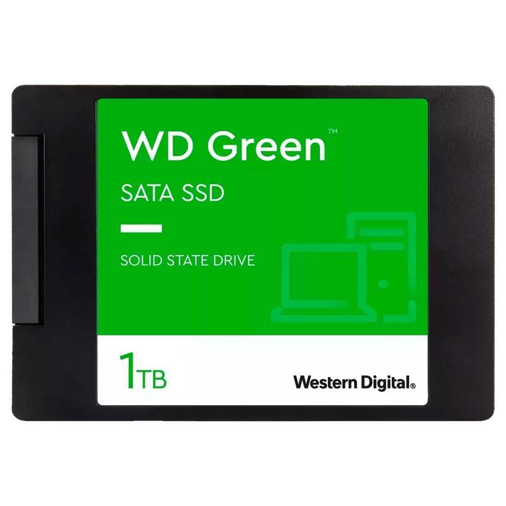 SSD WD Green, 1TB, SATA III, 2.5", Leitura: 545MB/s, Gravação: 550MB/s, Preto - WDS100T3G0A - 1
