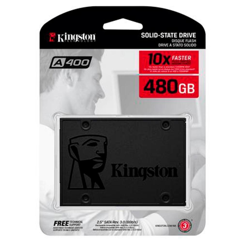 SSD Kingston A400, 480GB, SATA III, 2.5", Leitura: 500MB/s, Gravação: 450MB/s, Preto - SA400S37/480G - 3