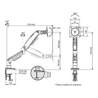 Suporte de Mesa Articulado para Monitores de 17" a 35", ELG, Ajuste de altura com Pistão a Gás - F80N - 6
