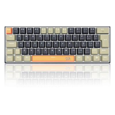 Teclado Gamer Redragon Lakshmi, Switch Brown,  Layout 60%, ABNT2, Preto - K606-OG&BK&GY (PT-BROWN)