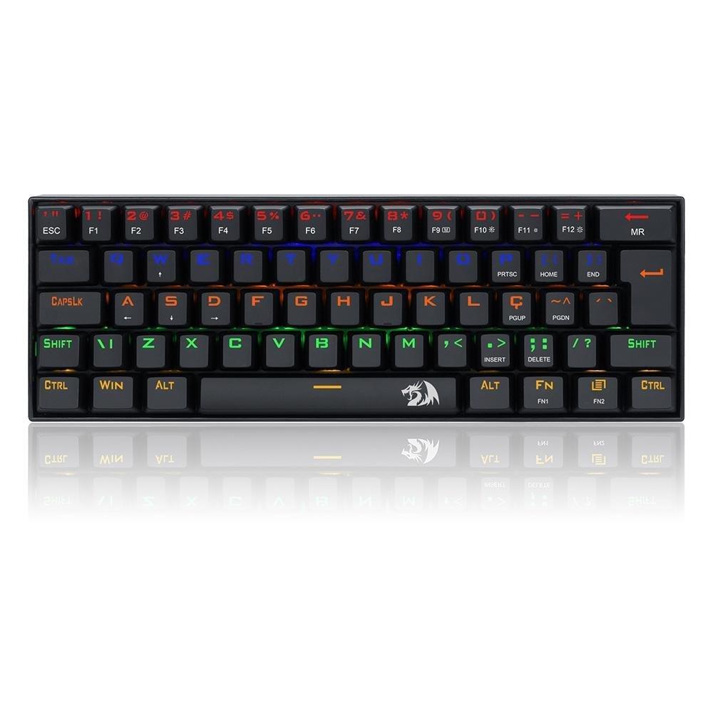 Teclado Mecânico Gamer Redragon Lakshmi, Rainbow Brown, Switch, ABNT2, Preto - K606R (PT-BROWN) - 1