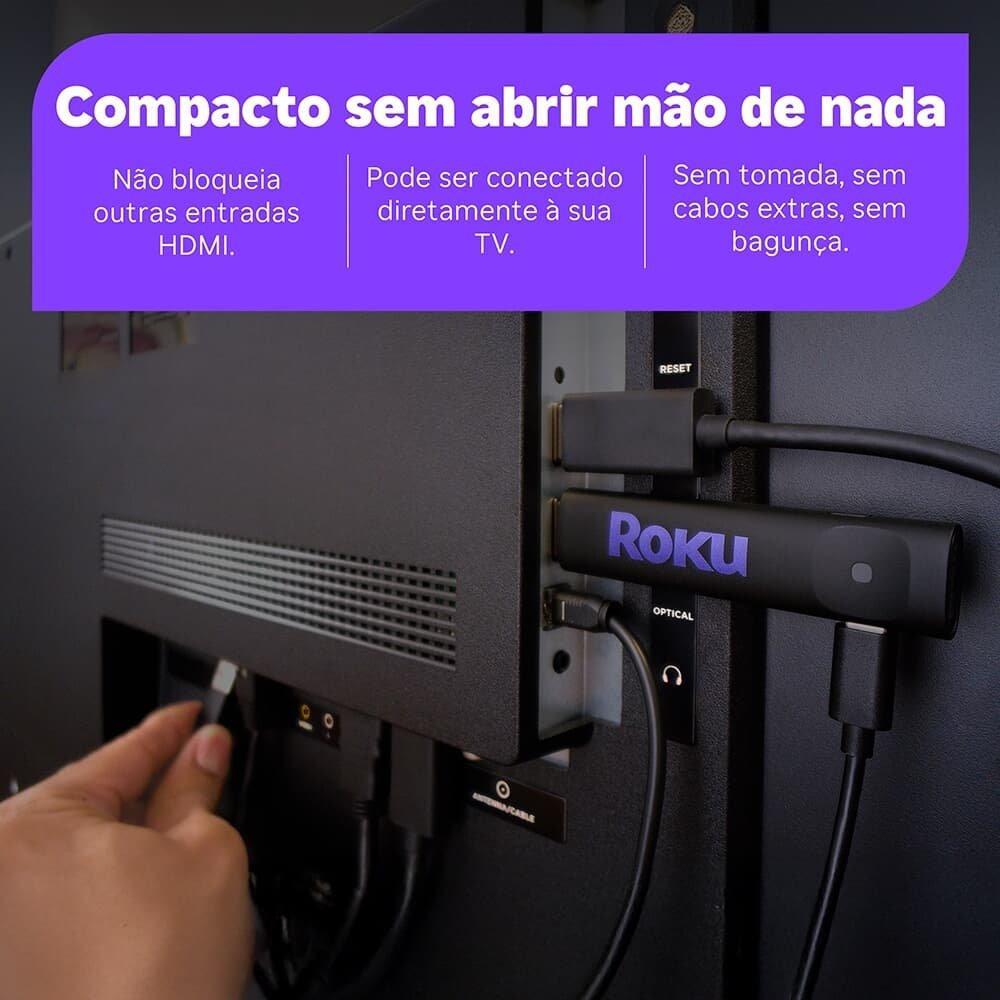 Roku Streaming Stick 2025, Dispositivo para TV HD/FHD, com Controle por Voz, Preto - 3840BR - 7