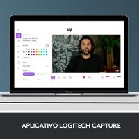 Webcam Full HD Logitech C920s com Microfone Embutido, Proteção de Privacidade, Widescreen 1080p, Compatível Logitech Capture - 960-001257