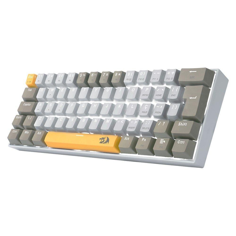 Teclado Gamer Redragon Lakshmi, Switch Brown, Layout 60%, ABNT2, Cinza - K606-YL&WT&GY (PT-BROWN) - 9