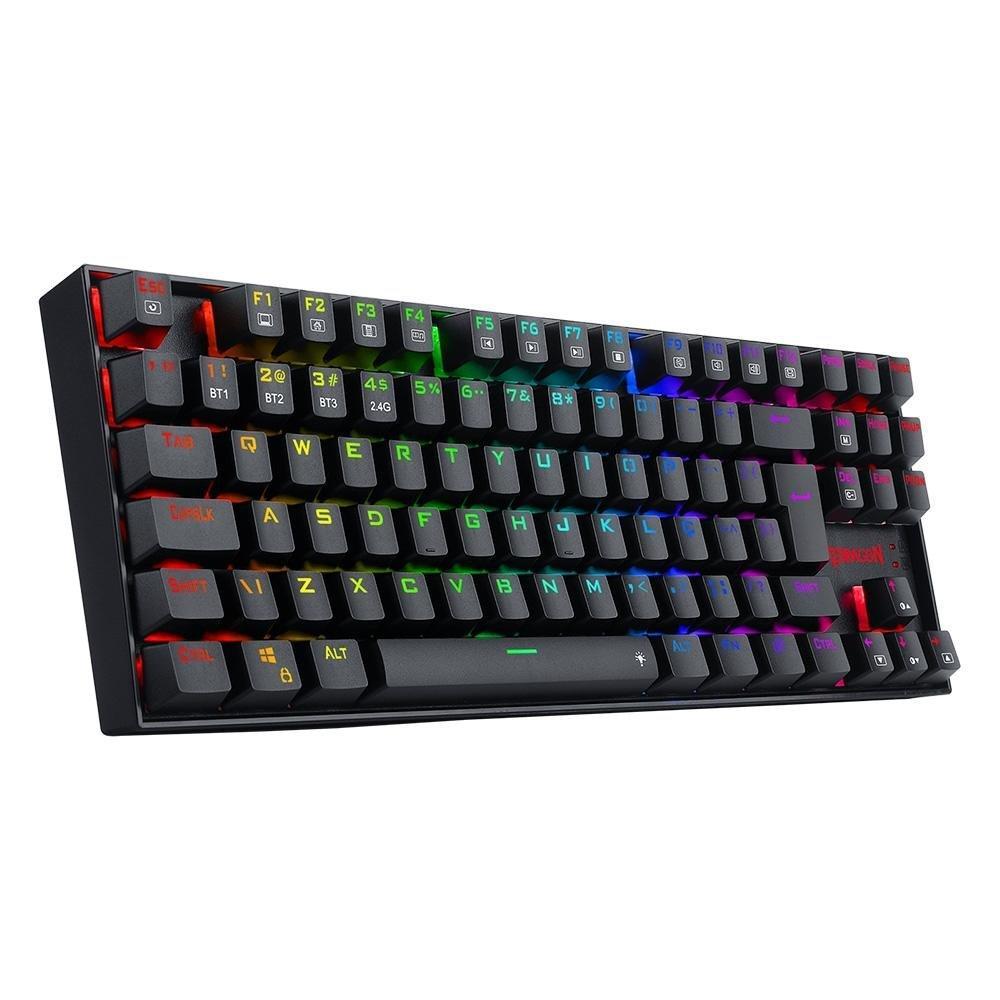 Teclado Sem Fio Mecânico Gamer Redragon Kumara Pro, RGB, Switch Brown, ABNT2, Anti-Ghosting, Wireless, Bluetooth, Preto - K552RGB-BRS-B - 5