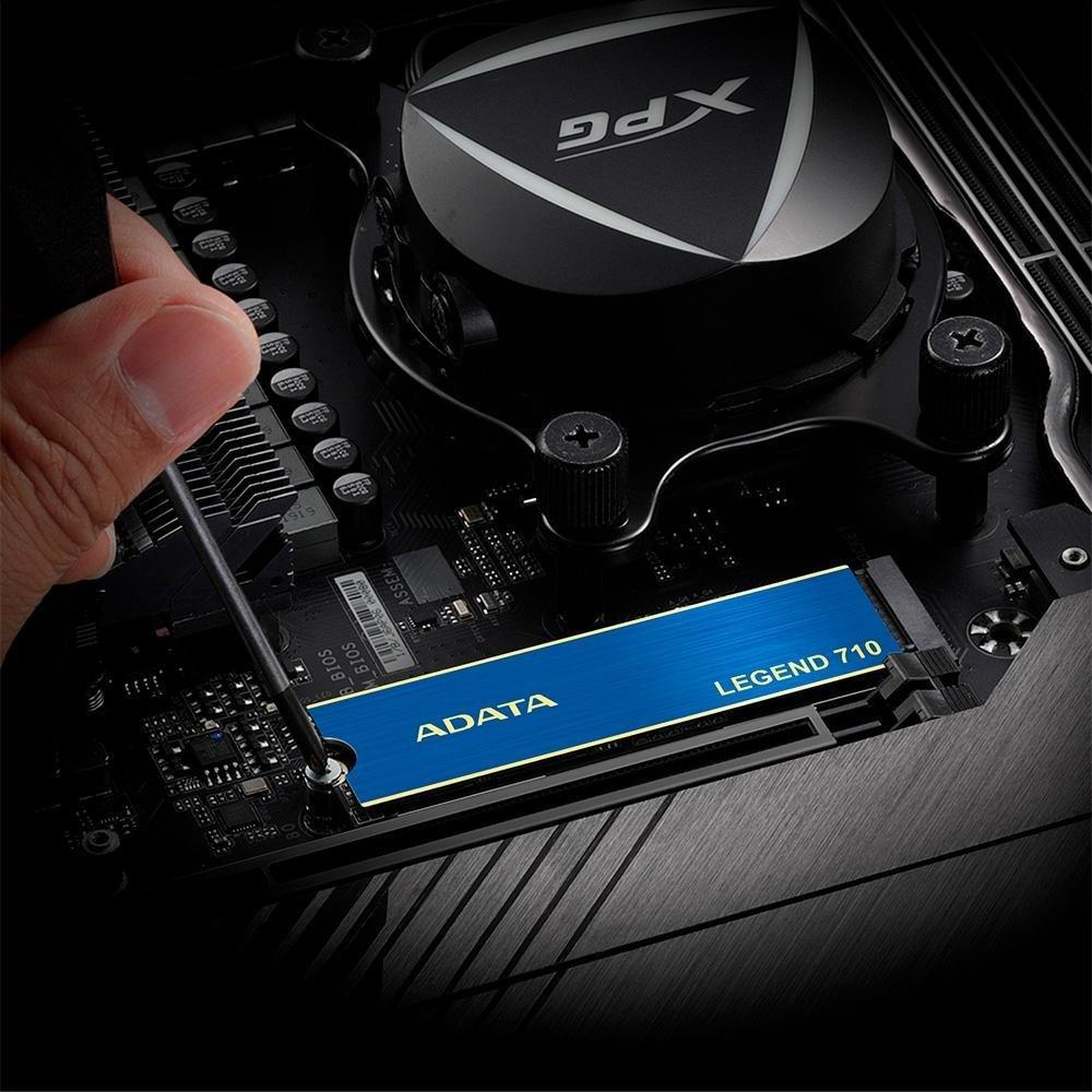 SSD Adata Legend 710, 512GB, M.2 2280 PCIe GEN3x4, NVMe 1.4, Leitura: 2.400 MB/s e Gravação: 1.800 MB/s, Azul - ALEG-710-512GCS - 2