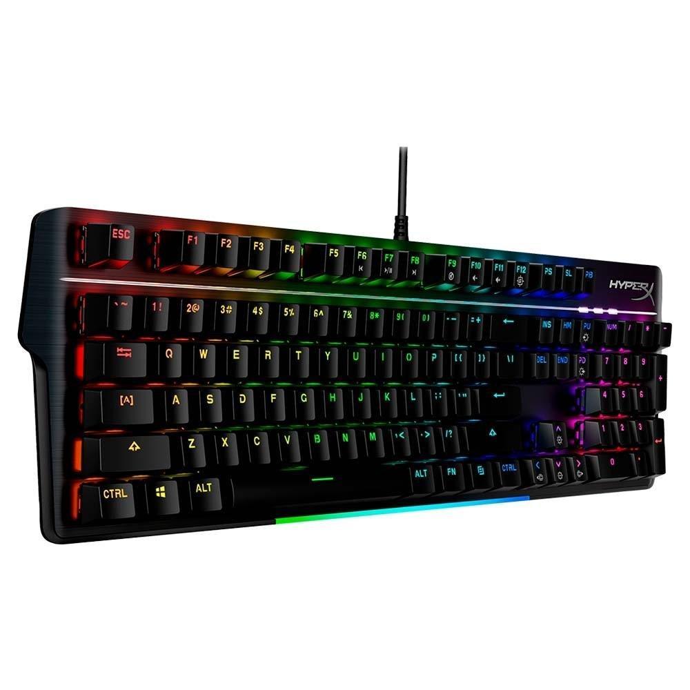 Teclado Mecânico Gamer HyperX Alloy MKW100, RGB, Switch Red, Full Size, US, Preto - 4P5E1AA#ABA - 2