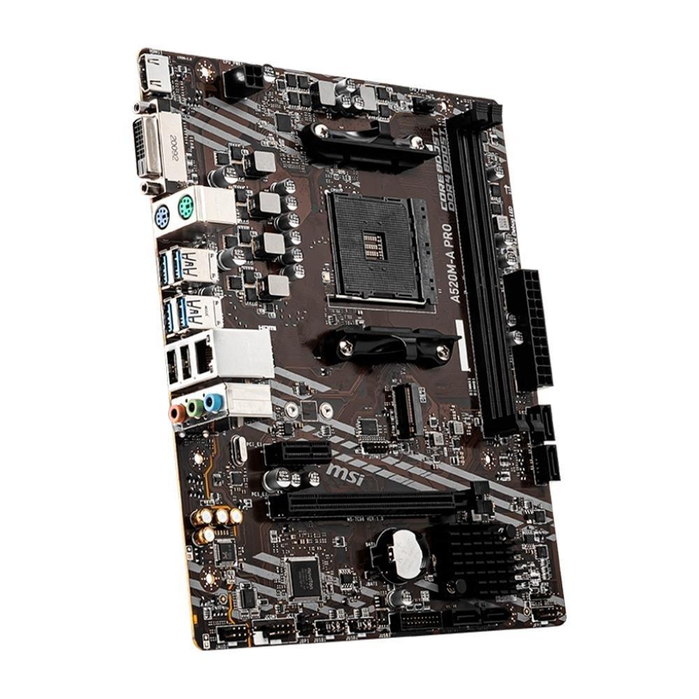 Placa-Mãe MSI A520M-A PRO, AMD AM4, mATX, DDR4, Preto - A520M-A PRO - 5