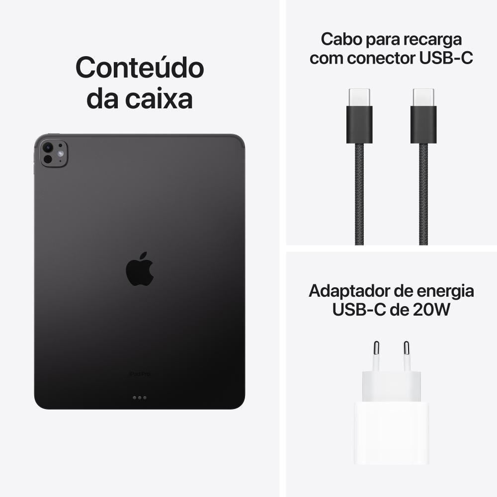 iPad Pro Apple, Tela 13", 256GB, Chip M4, Wi-Fi, Câmera Traseira 12MP, iPadOS 17, Preto Especial - MVX23BZ/A - 2