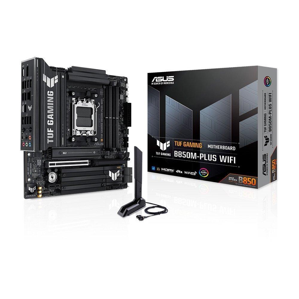 Placa Mãe ASUS TUF B850M-PLUS WIFI, AMD AM5 , m-ATX, DDR5, Wi-fi 6e, Preto - TUF GAMING B850M-PLUS WIFI - 1